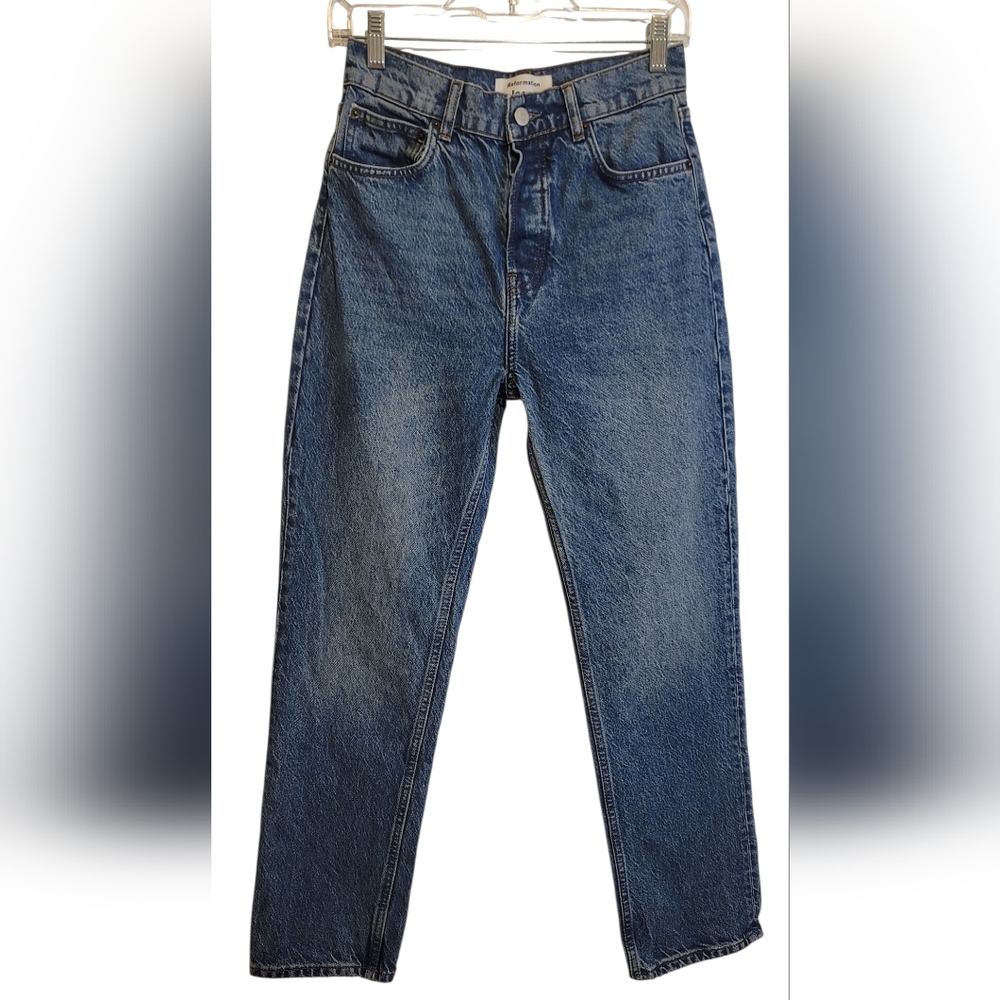 Reformation Cynthia High Rise Straight Jeans in Kama Wash Style PO# 13355